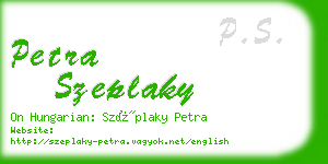 petra szeplaky business card